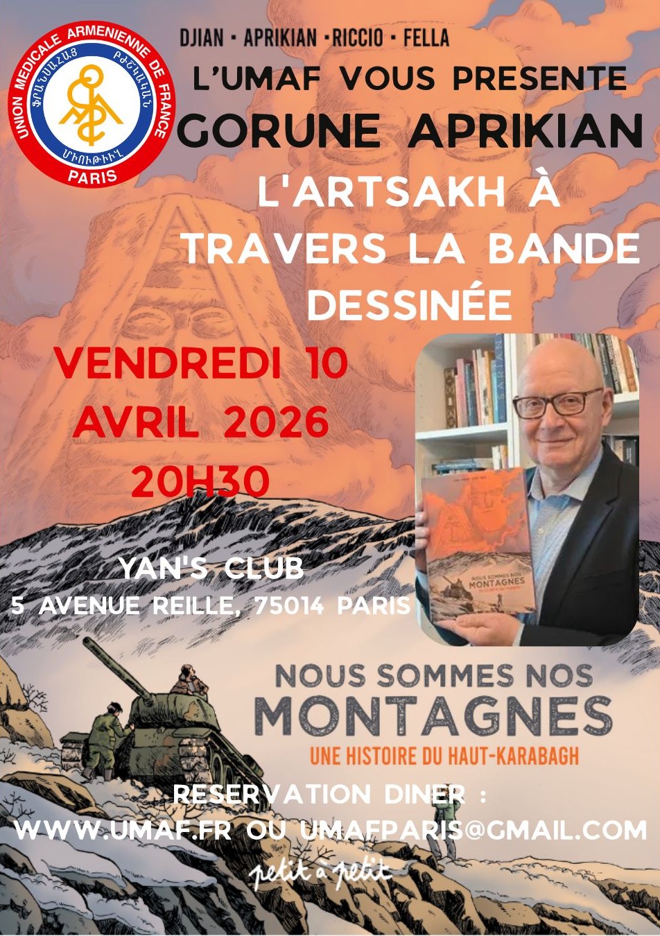 Lire la suite à propos de l’article Vendredi 10 avril 2026 20h30 : L&rsquo;Artsakh à travers la bande dessinée (G. Aprikian)