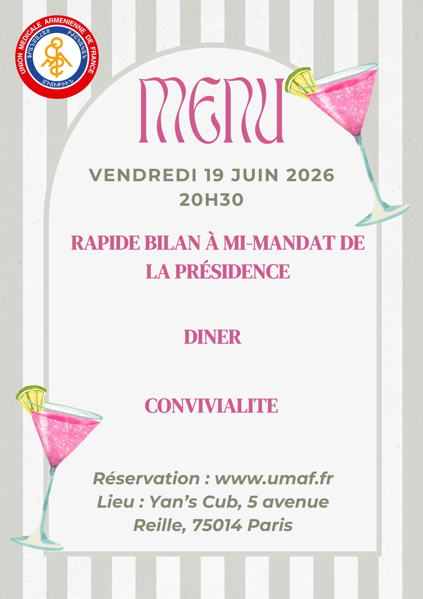 Lire la suite à propos de l’article Soirée conviviale 19 juin 2026 20h30